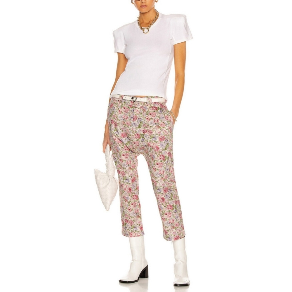 R13 | Workwear Drop Straight Pink Floral Pants Size 26